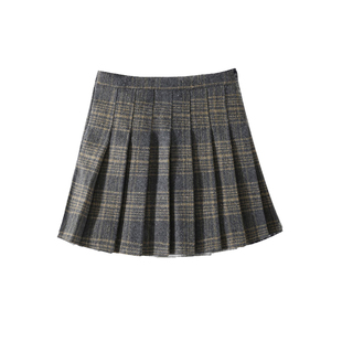 女童百褶裙半身裙韩版儿童秋冬季新款中大童短裙加厚儿童毛呢裙子