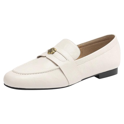 达芙妮软底乐福鞋女英伦风皮鞋