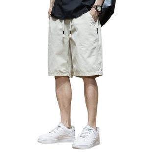 纯色百搭休闲短裤男夏季薄款外穿六分裤子宽松大码直筒运动沙滩裤