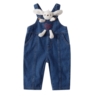 杰里贝比儿童牛仔背带裤春秋洋气