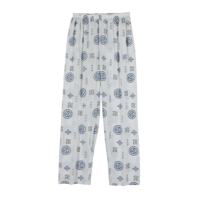 男夏秋绵绸裤加长纯色人造棉