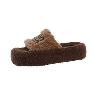 女生毛毛拖鞋外穿超火小香风贵妇室内棉拖高级感女士一字拖休闲鞋