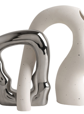 简约INS风素烧白色陶瓷摆件客厅