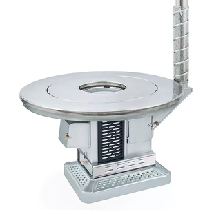 新型柴火气化炉无烟农村家用室内取暖炉高端烧木柴煤两用烤火炉桌