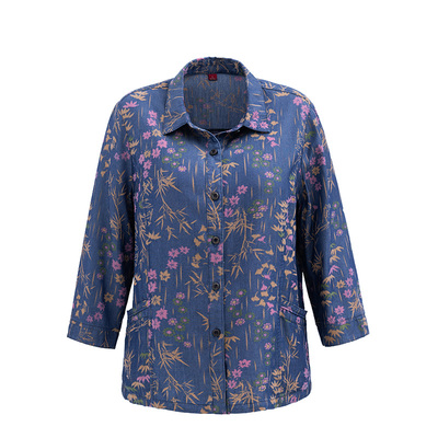 妈妈春夏装衬衣新款50-60岁奶奶