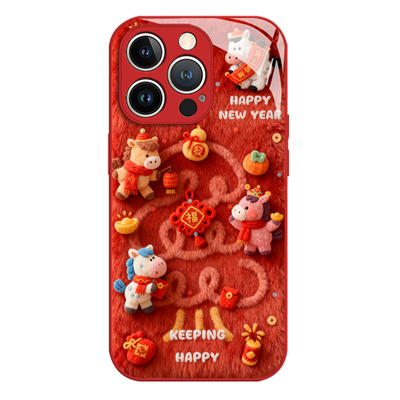 毛绒福马适用华为pura80手机壳mate70pro马年nova14新款13本命年12荣耀400过年300新年200/x60/50/magic8/7/6