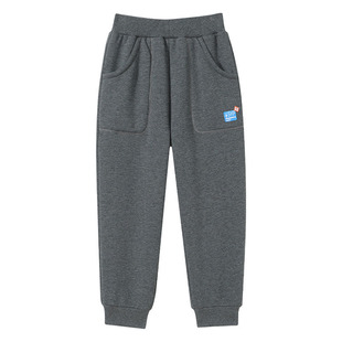 拓路者儿童冬季裤子男童加绒加厚冬季保暖长裤中大童柔软厚绒裤子