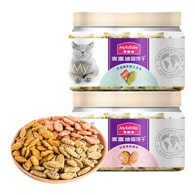 麦富迪猫咪零食磨牙小鱼饼干2罐