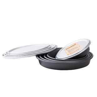 芝心披萨盘硬膜烤盘商用浅深盘家用烤箱6/7/8/9/10寸12寸Pizza盘