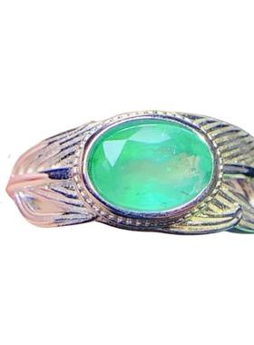 天然祖母绿戒指6乘8指环