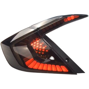 适用于十代思域龙鳞星空版尾灯总成改装LED流光流水转向后尾灯