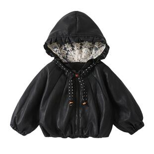 女童外套新款小女孩独特漂亮衣服秋季女宝韩系加厚秋冬装儿童皮衣