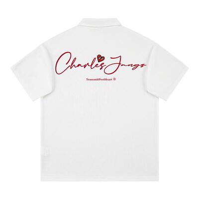 查尔斯桃心手写字母短袖Polo衫