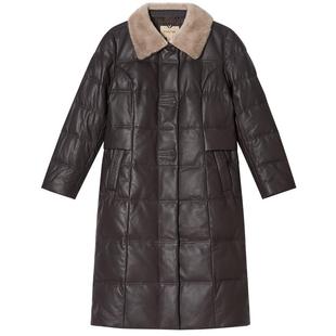 诗篇专选轻奢水貂毛领长款过膝真皮皮羽绒2026春季新款