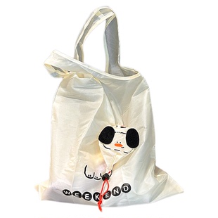 可爱卡通小狗购物袋可折叠便携超时买菜包大容量环保手提袋杂货袋