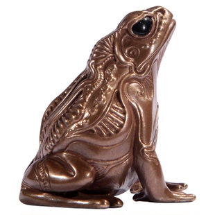 吾蟲原创蟾蜍摆件香丸盒铜银金蟾动物艺术桌面多功能家居饰品礼品