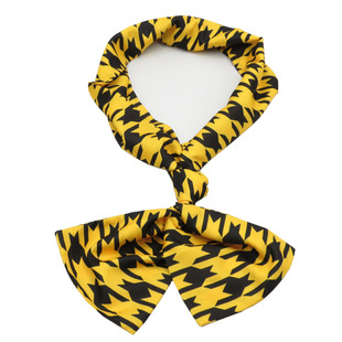 黄色男士围巾领巾 黑色千鸟格设计围脖韩版时尚百搭女士长条丝巾