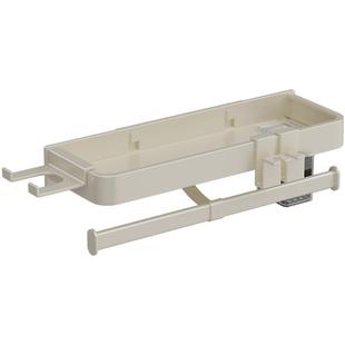 奶油白洗漱台置物架卫生间浴室毛巾架子免打孔壁挂洗手间收纳架