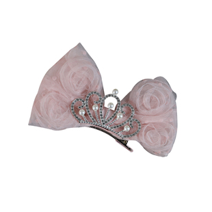 女童皇冠头饰公主高端大气蝴蝶结发夹小女孩宝宝生日儿童珍珠发饰