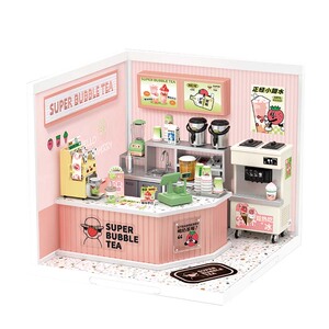 若来超级世界小屋diy奶茶店积木模型房子迷你超市益智玩具儿童女