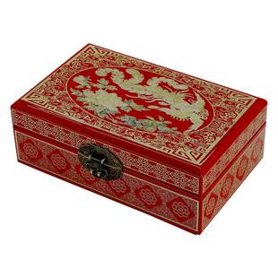 铜丝贝壳螺钿平遥非遗首饰盒木质结婚礼物三金珠宝高档收纳盒妆奁