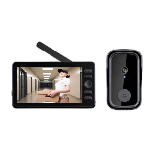 无线可视门铃家用监控带显示屏猫眼门口对讲视频无需WiFi提醒器摄像头夜视录像免打孔看门外
