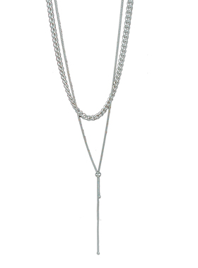 钛钢双层抽拉女气质项链锁骨链