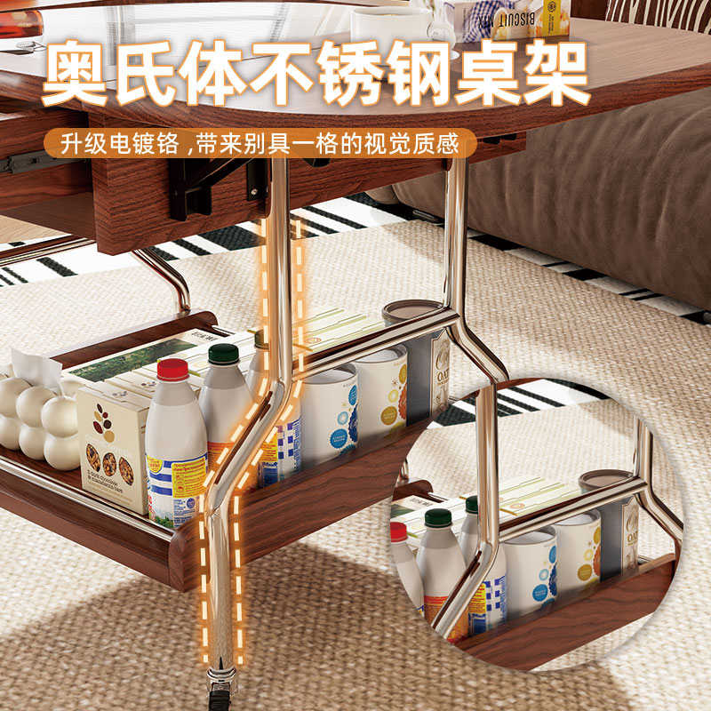三梦沙发边柜边几可移动茶几小桌子可折叠客厅家用复古推车置物架