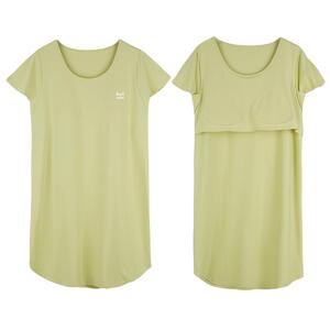 猫人睡裙夏季女款带胸垫冰丝莫代尔短袖睡衣家居服中长款宽松
