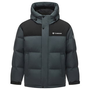 坦博尔25冬季新款男士羽绒服短款加厚保暖连帽款休闲男装运动外套