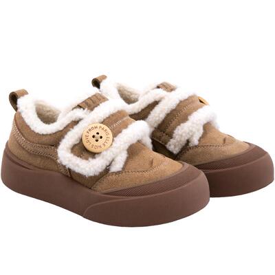 ELLEkids秋冬新款女童加绒面包鞋