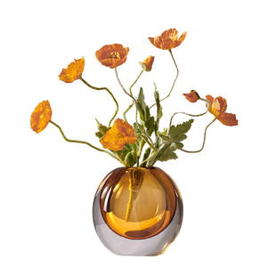 现代餐桌玻璃花瓶高级感洽谈桌样板房装饰花艺套餐摆件插花花器