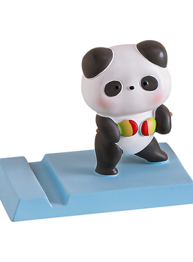 可爱熊猫手机支架桌面摆件礼物