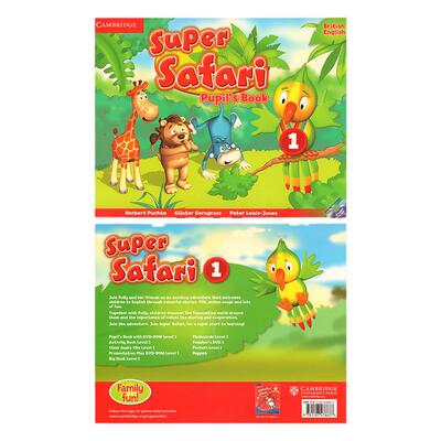 现货原版剑桥出版社Super Safari 1英音版学生套装3-6岁入门级英文早教书幼儿启蒙英语教材一级别含DVD-ROM中图网 中图网