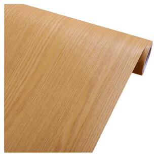 深黄桔色木纹波音片防水自粘墙纸家具电视柜翻新贴纸原木木贴纸