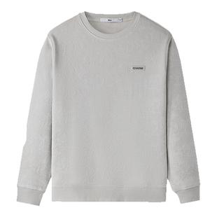 HLA/海澜之家内里加绒卫衣25秋冬新字母小标提花肌理圆领长袖男