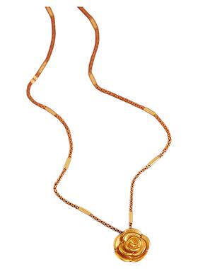 金色磨砂玫瑰项链高级感轻奢小众