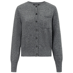 FF仿佛针织衫女2025秋冬新款百搭修身长袖短款羊毛毛衫针织开衫