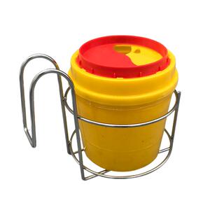 医用不锈钢利器盒挂架圆形放置架方形医务黄色垃圾桶固定架医废桶