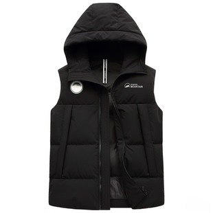 鸭鸭情侣款羽绒服马甲男外穿冬季加厚连帽短款马夹坎肩羽绒服男