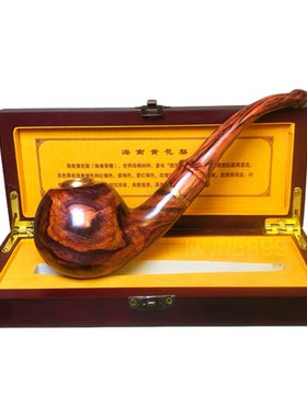 高档红木海南黄花梨大小烟斗烟嘴 老式高端男士过滤双用旱烟黄铜