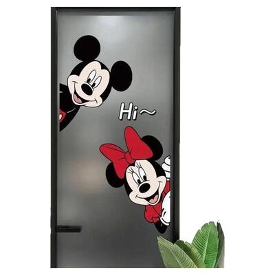 米奇米妮静电贴贴膜浴室门高级感
