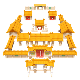 木玩世家中国风礼品拼搭玩具古代千年榫卯积木头小屋手工diy建筑3