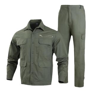 夏季薄款纯棉工作服套装男女透气车间多口袋劳保服定制工装长袖