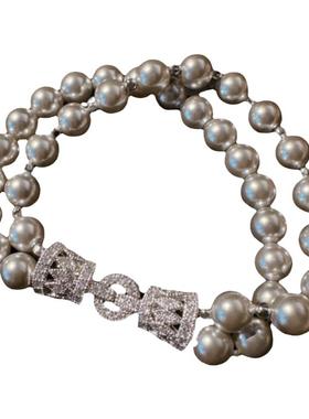 满钻98新17*20mm珍珠项链奢品