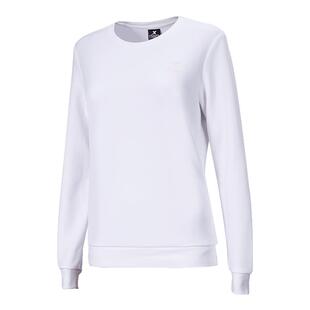 特步卫衣女款2026春季新款小个子圆领休闲套头上衣粉色长袖t恤女