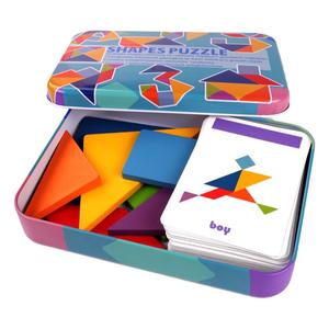 七巧板智力拼图一年级下册二年级小学生用益玩具儿童数学题卡教具