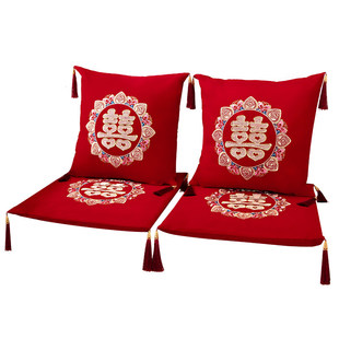 羽括「古韵华彩」结婚跪垫一对婚礼敬茶改口红色喜垫子婚房沙发垫
