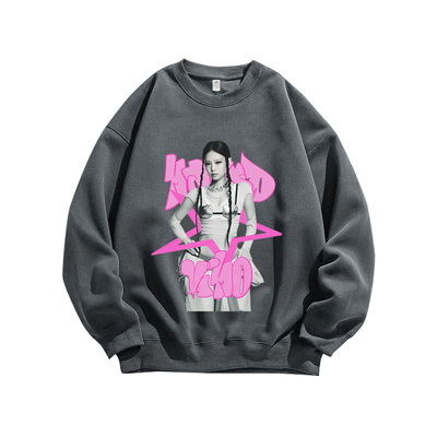 Blackpink韩女团Jennie Solo粉丝周边应援印花重磅纯棉卫衣男女款