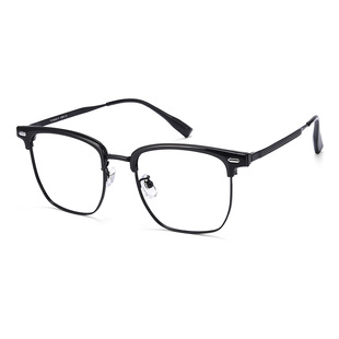 超轻纯钛半框眼镜近视男款专业可配度数散光眼睛框架大脸防蓝光女